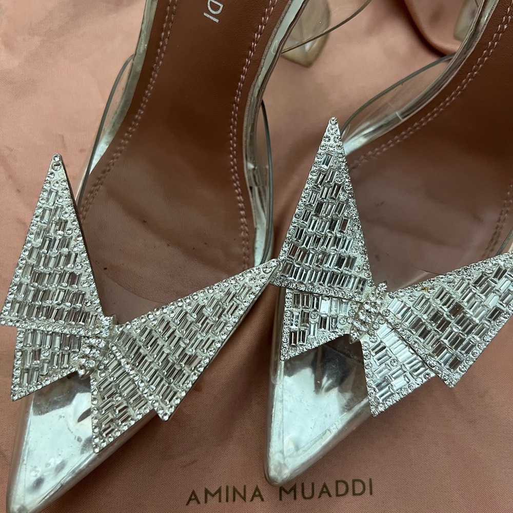 Amina Muaddi butterfly shoes